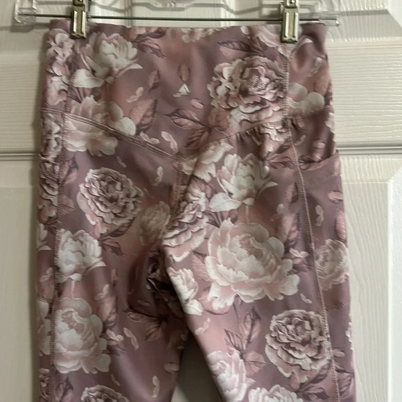 Cali Sport Pink Floral Legging with Pockets Size Small EUC - Picture 4 of 4